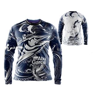 Outdoor T-Shirts Outdoor Fishing Clothing Sunscreen Summer Long Sleeve Fish Print Casual Shirts 230718