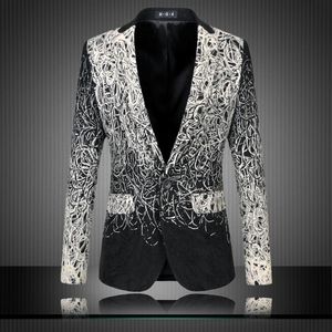 Целые мужские цветочные пиджаки дизайн модные костюмы Club Vintage Slim Fit Flower Print Blazers.