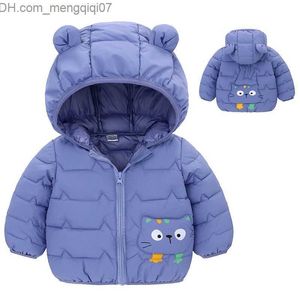 Coat 2021 Winter Boys' Warm Jacket Autumn Fashion Baby Girls Cute Cartoon Zipper Jacket Hooded Jacket Children's Jacket Z230719