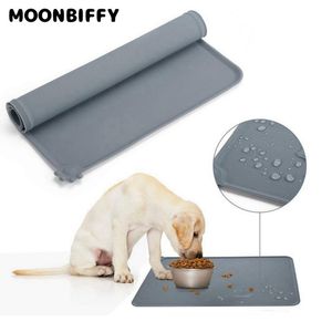 Dog Bowls Feeders Pet Cat Bowl Food Mat with High Lips Silicone Non-Stick Waterproof Dog Food Feeding Pad Puppy Feeder Tray Water Cushion Placemat 230719