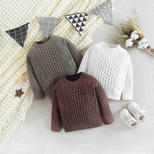 Pullover Nuovo 2023 Bambini Bambini Maglione pullover solido Autunno Inverno Ragazzi Ragazze O-Collo Maglioni lavorati a maglia Top Abbigliamento per 1-5T HKD230719