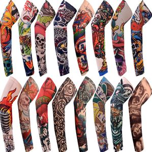 Street Tattoo Arm Sleeves Sun UV Protection Arm Cover Seamless Outdoor Basketball Riding Sunscreen Arm Sleeves For Men Women