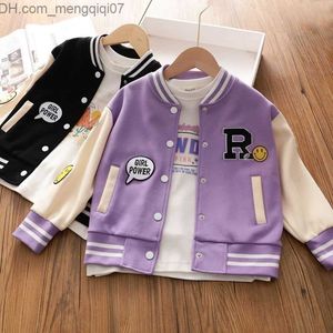 Coat 2023 Girls' Baseball Jacket 5-14 Year Old Youth Clothing Youth Sports Jacket Spring Fashion Jacket Z230720