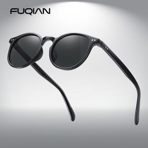 Солнцезащитные очки Fujian, модные солнцезащитные очки с круговой поляризацией, мужские ретро-ультралегкие солнцезащитные очки TR90, модные солнцезащитные очки с заклепками UV400 230718