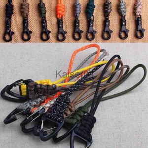 Rock Protection Paracord Keychain Lanyard Triangle Buckle High Strength Parachute Cord Self-Defense Emergency Survival Backpack Key Ring x0719