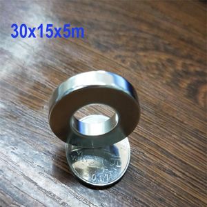 3 5 10pcs magnets Ring size of Dia 30x15x5 mm round Strong Rare Earth Neodymium Magnet N38 NdFeb321T