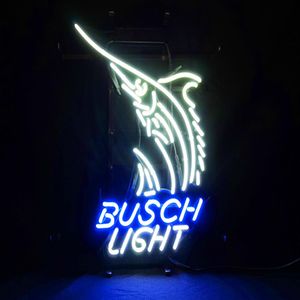 Yeni tat lastik neon bira tabelası çubuğu işaret gerçek cam neon ışık bira imza 154- Busch ışık 17 14 inç178o