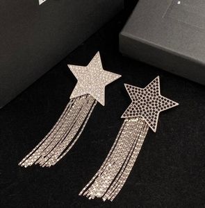 Broche Clássico Corrente Borla Corsage Diamante Exagerado Big Star Broches Pin Designer Terno Lapel Breastpin para Homens Mulheres Jóias para Festa de Casamento