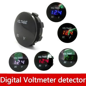 Новый круглый водонепроницаемый автомобильный автомобиль автомобиль мотоцикл DC5V-48V Светодиодная панель мини-цифровой напряжение напряжения Volt Monitor Display Volteter