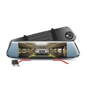 Yeni 7 Araba DVR kavisli ekran akışı dikiz ayna çizgi kam tam HD 1080 araba video kayıt kamerası 2 5D kavisli cam2749