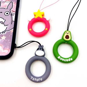 Cute Cartoon Phone Strap Silicone Pendant Mobile Phone Straps Lanyard Finger Ring Strap Key Ring Mobile Phone Accessories L230619