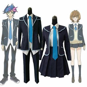 Yu-gi-oh vrains yusaku fujiki zaizen aoi okul üniforma seti cosplay kostüm Suit181p