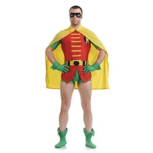 Robin Original Dick Grayson Fantasia de Robin Halloween Cosplay Party Zentai Suit241Z