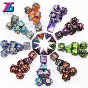 Karışık Renk Zar Seti D4-D20 Dungeons ve Dargon RPG MTG Tahta Oyunu 7pcs Set241b