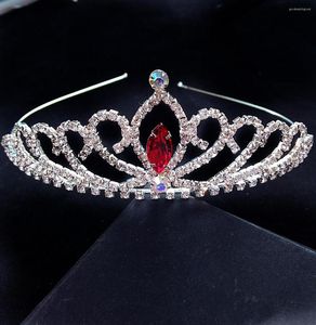 Saç klipsleri Rhinestone prenses tiaras ve taçlar kafa bandı çocuk kızlar gelin kristal taç düğün parti aksesuori mücevherleri mücevher