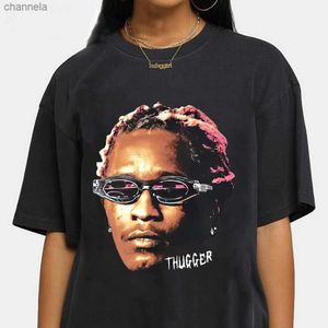 T-shirt da uomo in cotone T-shirt unisex da donna T-shirt da uomo Young Thug Thugger T-shirt grafica Rapper Style Hip Hop Tshirt Spedizione gratuita T230720