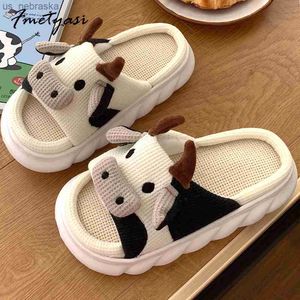 Cow Slippers Women Home Slippers Cute Platform Slides Shoes Frog Slippers Cartoon Child Slippers Soft Thick Sole House Slippers L230518