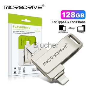 Memory Cards USB Stick 2 in 1 OTG USB 30 Type C To Lightning Pen Drive 64GB 128GB 256G Usb30 Memory Stick flash Disk TypeC Pendrive L231028