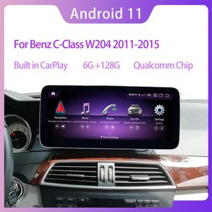 10 25 Qualcomm Android 11 6G RAM 128G ROM Mercedes Benz C Sınıfı W204 2011-2013 Araba Radyo GPS Navigasyon Bluetooth WiFi H272V