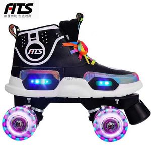 Satır içi paten patates kızlar kız çocukları lider flaş siyah paten çocukları paten patines patines kayan dörtlü paten spor ayakkabılar 4 tekerlekler 2 satır hkd230720