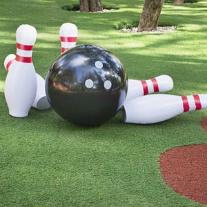 Sandspiel-Wasserspaß Kindergarten Frühpädagogisches riesiges aufblasbares Bowling-Set für Familienkinder Outdoor-Rasen-Yard-Spiele Jumbo-Sportball aufgeblasenes Spielzeug 230719