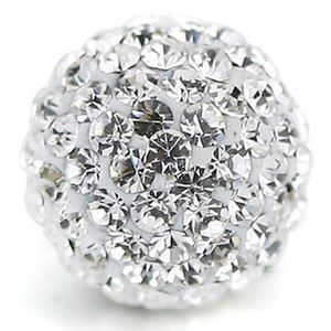 Pave Çek kristal disko topu kil boncuklar fit shamballa mücevher diy bilek kolye 100pcs 10mm beyaz clear2584