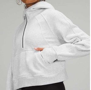Lulus Womens Ceket Hoodys artı kadife sonbahar ve kış yoga hoodie tüplü kalınlaşan sporlar yarım fermuarlı terry tasarımcı hareket cari 523ess