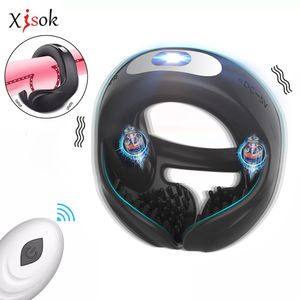 Cockrings Vibrating Penis Cock Ring Delay Ejaculation Erection Scrotum Stimulator Adult 18 Couple Wireless Masturbation 230719