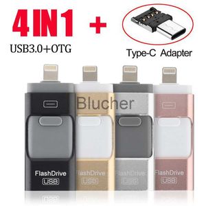 Hafıza Kartları USB Stick Bellek Kartları İPhone Yıldırım için USB Stick IOS OTG Flash Drive Bellek Çubuğu Tip C Pendrive Typec USB Flash Drive 16GB 32GB 64GB Pen Drive USB30 X