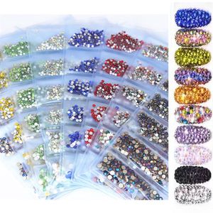 Micui 1440pcs Mix 6 Tamanho SS3-SS10 Cristal de vidro AB Strass Flat Back Round Nail Art Stones Non fix Strass Crystals for DIY 3067