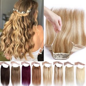 Human Hair Products on the market slilcone ring on new halo hair flip hair extensions with 100g one pack236U