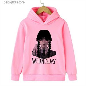 Hoodies Sweatshirts Sweater 90s Wednesday addams hoodie kids i hate people cartoon clothes boy girl boy nevermore gym hoody baby top T230720