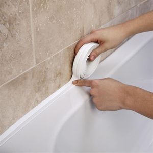 3 4mx38mm Bathroom Shower Sink Bath Sealing Strip Tape White PVC Self adhesive Waterproof Wall sticker for Bathroom Kitchen2362