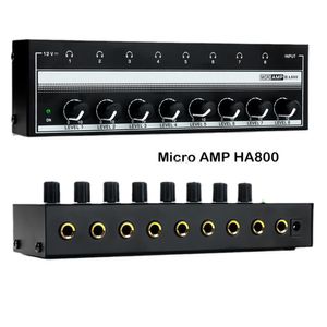 Kulaklık Kulaklıklar HA800 Kulaklık Amplifikatör AMP AMP UltraCompact 8 Kanallar Mini Stereo Mikrofon AMP Güç Adaptörlü 230719