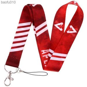 Cute Game APEX Lanyard Keychain ID Card Pass Gym Mobile Phone USB Badge Key Ring Holder Neck Straps Acessórios L230619