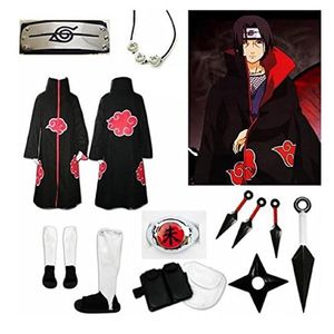 Anime naruto uchiha itachi cosplay kostümü tam set295p