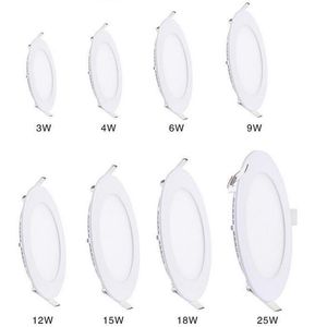 Dimmabable Ultra İnce LED Tavan Işığı 3W 4W 6W 9W 12W 15W 18W Gömülü Izgara Downlight İnce Yuvarlak Kare Panel Light250R