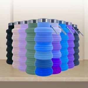 500 мл складных силиконовых бутылок с водой BPA Бесплатное пищевое соревнование Портативная вода, питье для отдыха на открытом воздухе