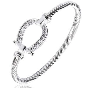 LuckyShine 6pcs Eşsiz Antika Beyaz Kübik Zirkonya 925 STERLING Gümüş Açık Bangles Rusya Avustralya ABD Bangles Bilezikler Jewelr304t