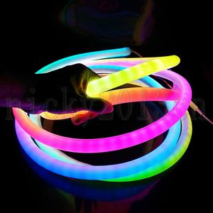 12V 5M WS2811 Adreslenebilir 5050 RGB LED Pixel Neon İşaret Tüpü Flexibe Strip Light 360 Tur 360LEDS PVC IP67 Su Geçirmez Rüya Renk 339P