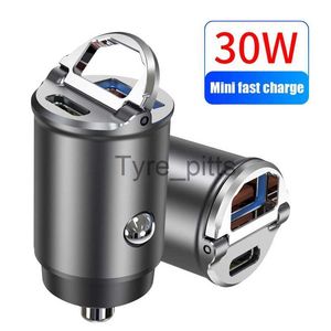 Другие батареи Chargers 1pcs Car Charger USB Type-C Mini One-Two USB преобразование с двойной платой Fast Barge 30W QC3.0 QC SCP 5A PD для iPhone Huawei X0720