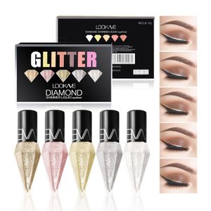 5 %/Set Lookve Diamond Glitter Подводка для век Sparkle Eyeshadow Pirment Pirment Silver Gold Liquid Pen от DHL