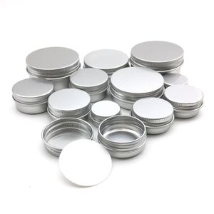 50pcs 5g 10g 15g 20g 30g 50g 60g Aluminum Jar Metal Containers Lip Balm Container Empty Candle Jars Cream Pot Box CX200724239b