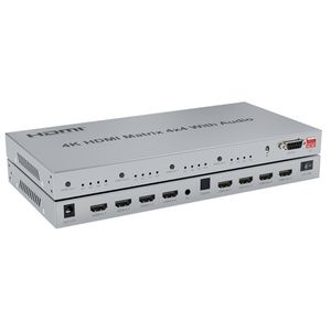 4x4 HDMI Matrisi Toslink stereo ses çıkışı 4K HDMI Matrix Seçici 4'te 4 OUT HDMI Anahtar Splitter EDID EXTRACTOR RS232