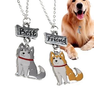Собачьи воротники подвесной ожерелье 2pcs Cartoon Tag для собак кошки носят подарки для домашних животных уникальные друзья сестры, друзья сын