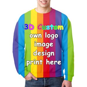 Erkek Hoodies Sweatshirts Ifpd Euus Boyutu Özelleştirilmiş DIY Kendi Tasarım Baskısı 3D Sweatshirts Kişiselleştirilmiş Hiphop Punk Crewneck Terleme Büyük boy 230720