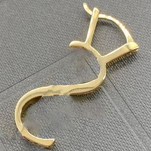 Tek saplama küpe 18k altın kaplamalı unisex eards paslanmaz çalma basit mektup şık kulaklıklar lüks marka başlık
