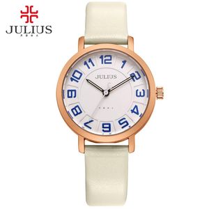 Julius alibaba Express Ladies Watches Женщины одеваются ультра тонкие дешевые акции круглый кожа Relogio Dropship JA-939239G