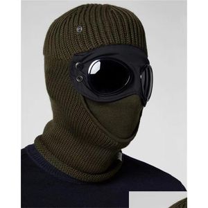 Tactical Hood Two Lens Windbreak Beanies Outdoor Cotton Knitted Men Mask Casual Male Skl Caps Hats Black Grey Drop Delivery Gear Equi Dhhks