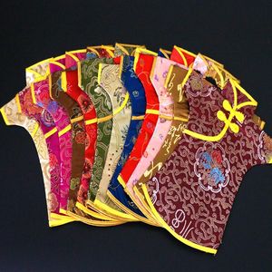 Antigo estilo chinês capa para garrafa de vinho saco de natal decoração de mesa tecido brocado de seda saco de vinho tinto bolsa de garrafa fit 750ml 100317v